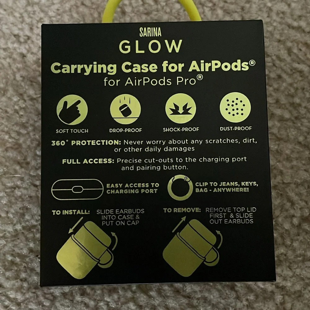 NIB GLOW IN THE DARK AirPods Pro carrying case